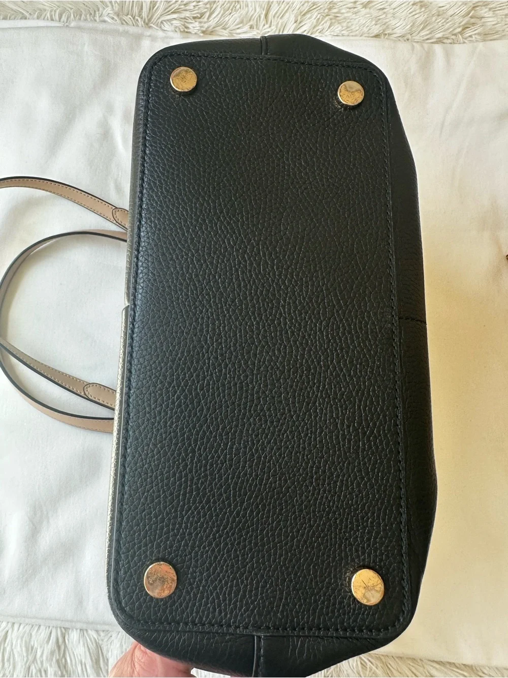 MICHAEL KORS Bedford Medium Black Pebbled Leather Tote Shoulder Bag Pockets